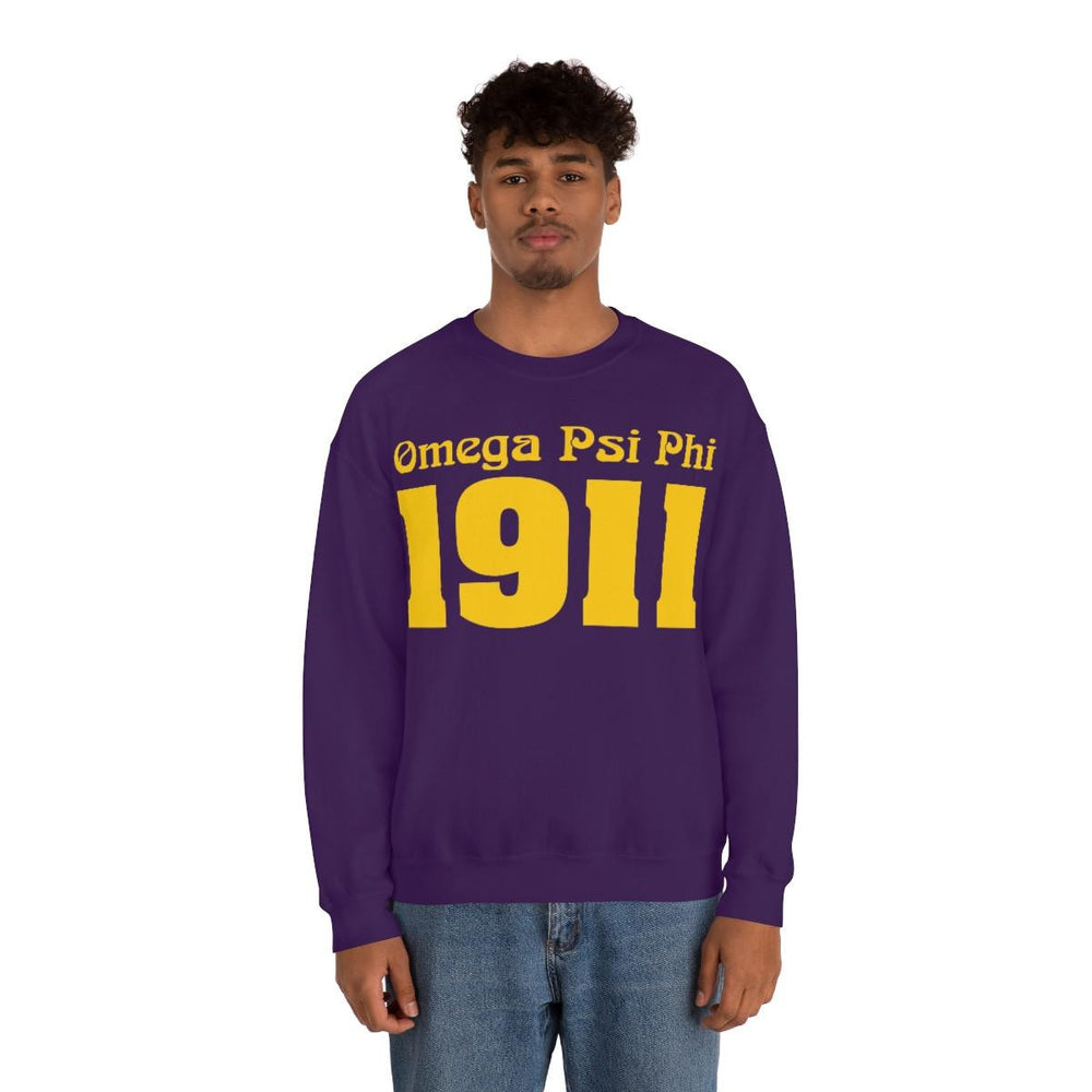 Printify Omega Psi Phi 1911 Logo Crewneck Sweatshirts Omega Psi Phi 1911 Logo Crewneck Sweatshirts