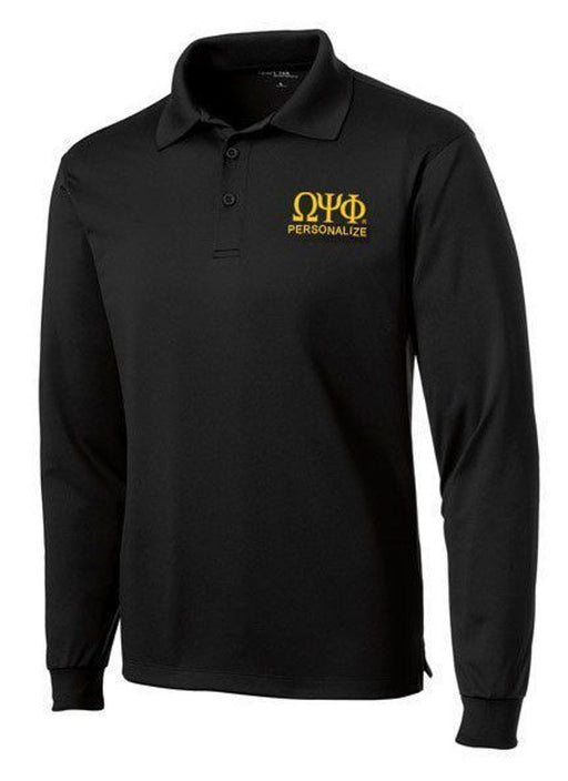 Omega Psi Phi Omega Psi Phi-World Famous Long Sleeve Dry Fit Polo