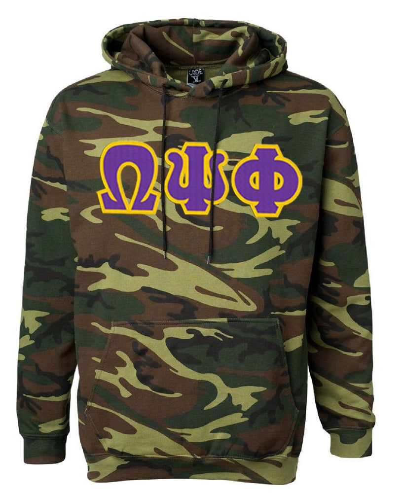 Discount Omega Psi Phi Camo Pullover Hooded Sweatshirt DISCOUNT-Omega Psi Phi Camo Pullover Hooded Sweatshirt