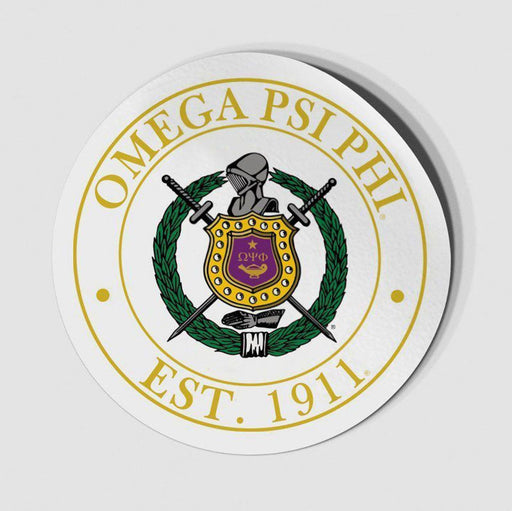 Omega Psi Phi Omega Psi Phi Circle Crest - Shield Decal