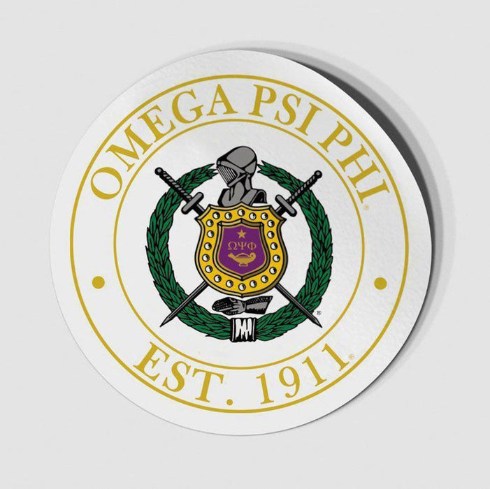 Omega Psi Phi Circle Crest Shield Decal Omega Psi Phi Circle Crest - Shield Decal