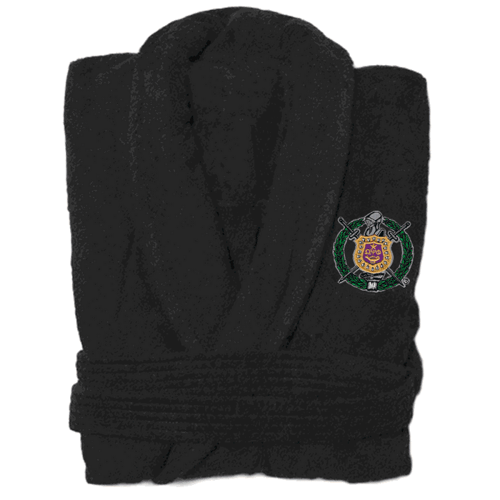 Discount Omega Psi Phi Crest Shield Bathrobe DISCOUNT-Omega Psi Phi Crest - Shield Bathrobe