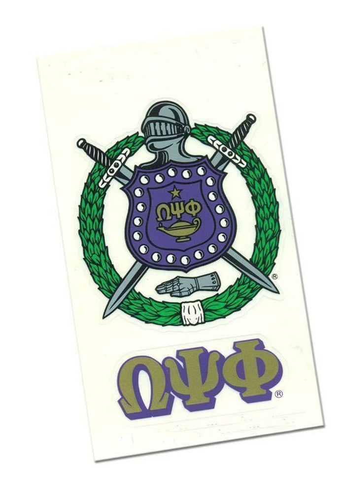 Omega Psi Phi Crest Shield Decal Omega Psi Phi Crest - Shield Decal