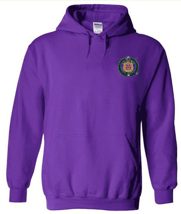Discount Omega Psi Phi Crest Shield Emblem Hooded Sweatshirt DISCOUNT-Omega Psi Phi Crest - Shield Emblem Hooded Sweatshirt