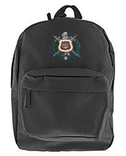 Discount Omega Psi Phi Crest Shield Recycled Backpack DISCOUNT-Omega Psi Phi Crest - Shield Recycled Backpack