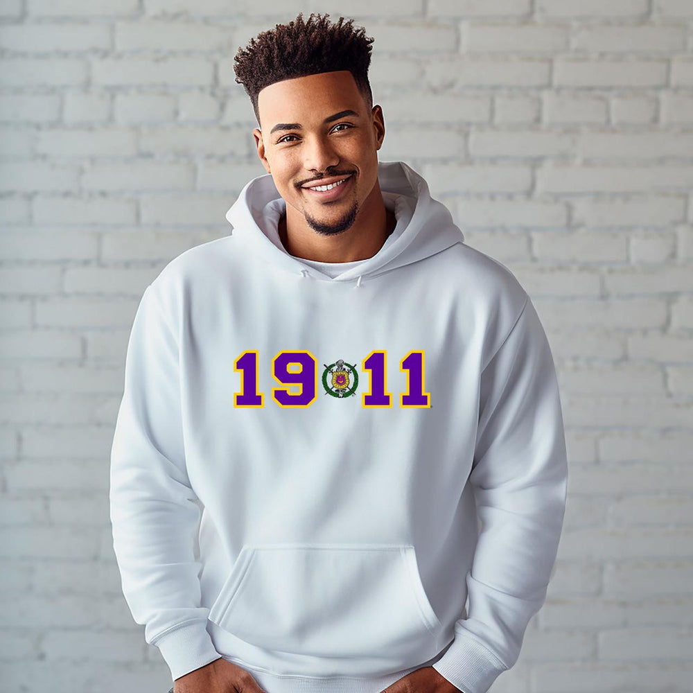 Omega Psi Phi Crest Year Hooded Sweatshirt Omega Psi Phi Crest Year Hooded Sweatshirt