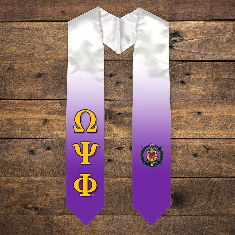 Omega Psi Phi Extra Fancy Simple Greek Graduation Stole W Crest Omega Psi Phi Extra Fancy Simple Greek Graduation Stole W Crest