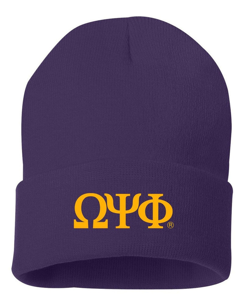 Omega Psi Phi Greek Letter Knit Cap Omega Psi Phi Greek Letter Knit Cap
