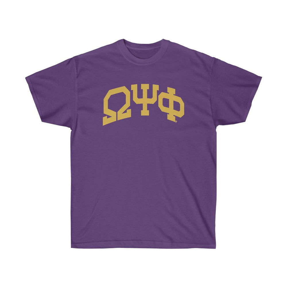 Printify Omega Psi Phi Greek Lettered Arch T Shirts Omega Psi Phi Greek Lettered Arch T-Shirts