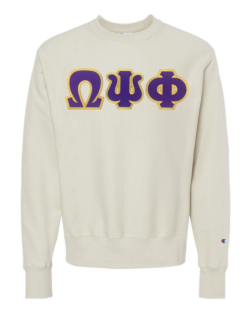Omega Psi Phi Lettered Champion Crewneck Sweatshirt Omega Psi Phi Lettered Champion Crewneck Sweatshirt