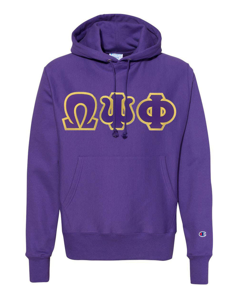 Omega Psi Phi Lettered Champion Hooded Sweatshirt Omega Psi Phi Lettered Champion Hooded Sweatshirt