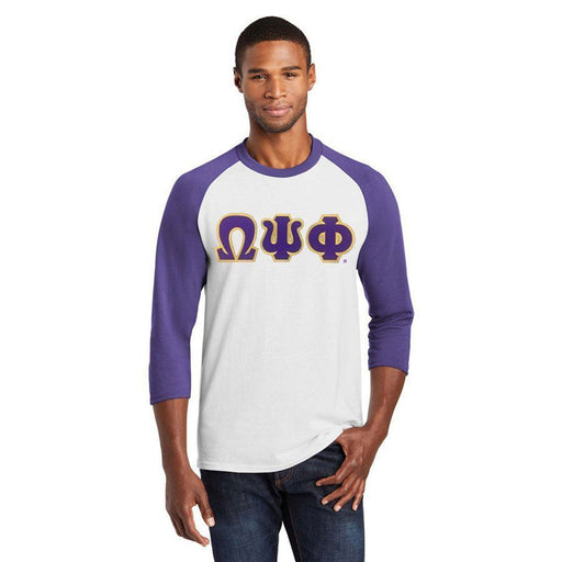 Omega Psi Phi DISCOUNT-Omega-Psi-Phi Lettered Raglan Shirt