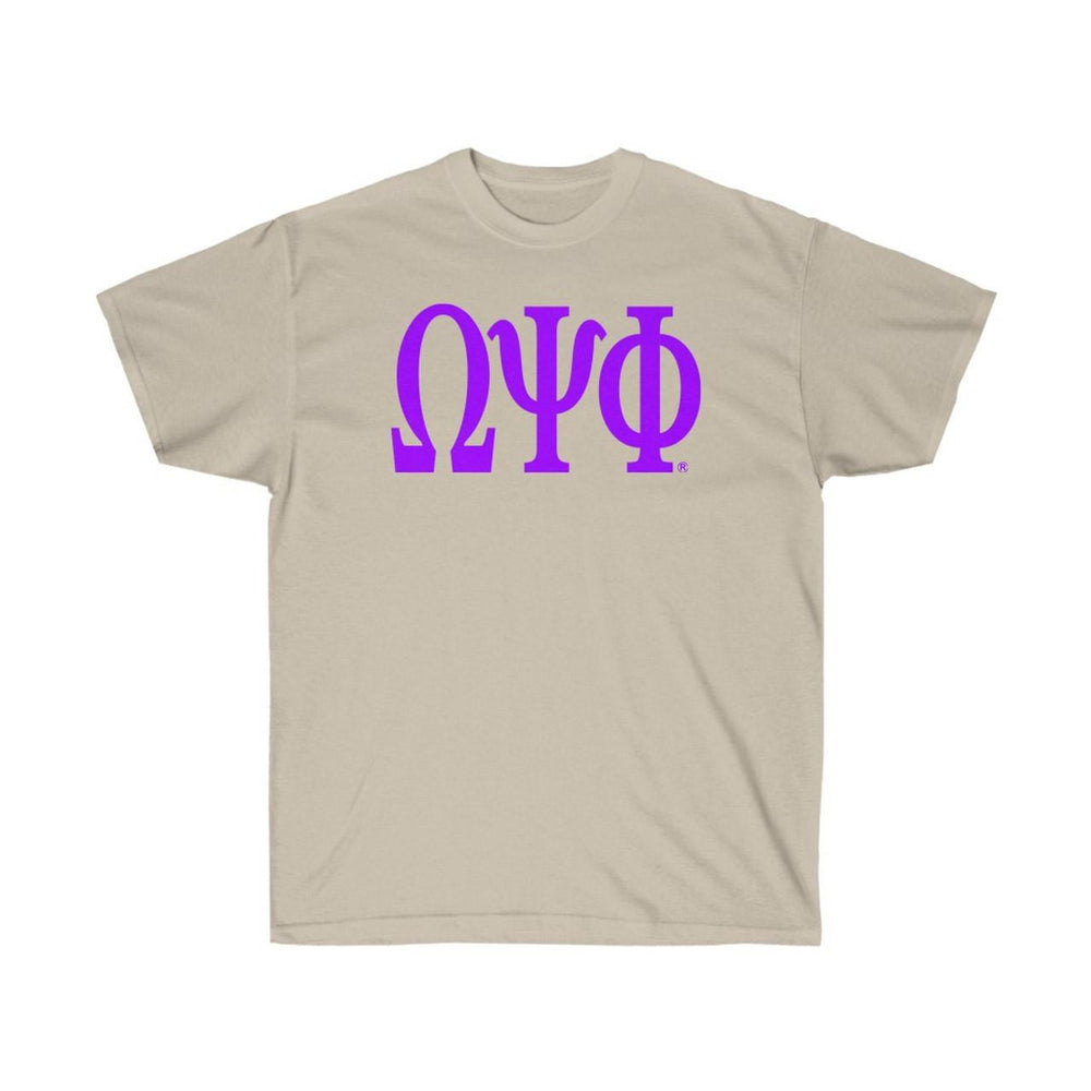 Printify Omega Psi Phi Lettered Tee $24.95 OMEGA PSI PHI LETTERED TEE - $24.95