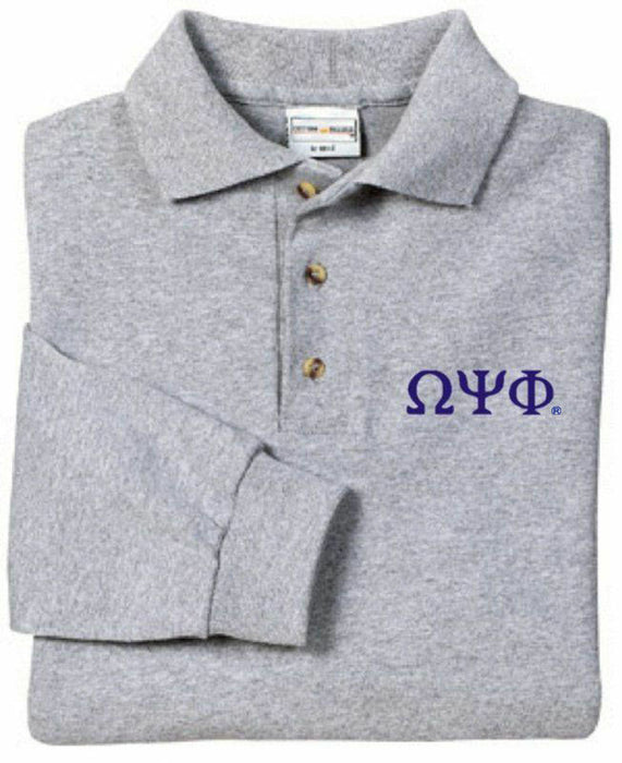 Omega Psi Phi Long Sleeve Polo Omega Psi Phi Long Sleeve Polo