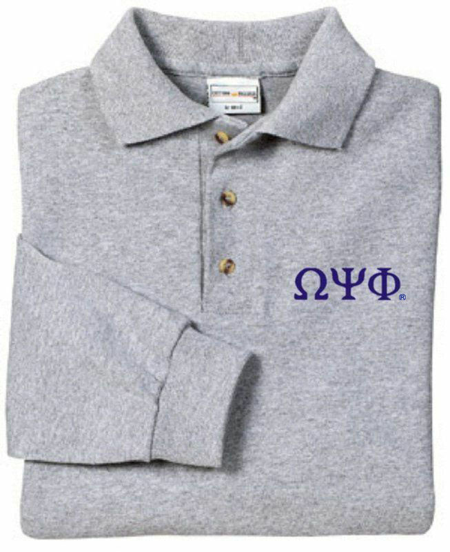 Omega Psi Phi Long Sleeve Polo Omega Psi Phi Long Sleeve Polo