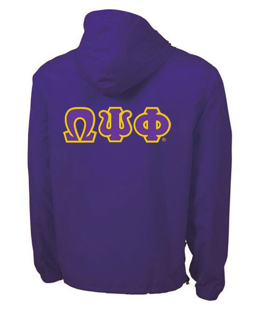 Omega Psi Phi Omega Psi Phi Tackle Twill Lettered Pack N Go Pullover