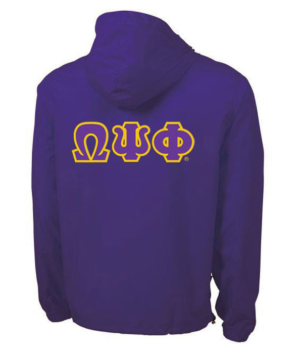 Omega Psi Phi Tackle Twill Lettered Pack N Go Pullover Omega Psi Phi Tackle Twill Lettered Pack N Go Pullover