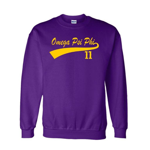 Omega Psi Phi Omega Psi Phi Tail  Crewneck Sweatshirts