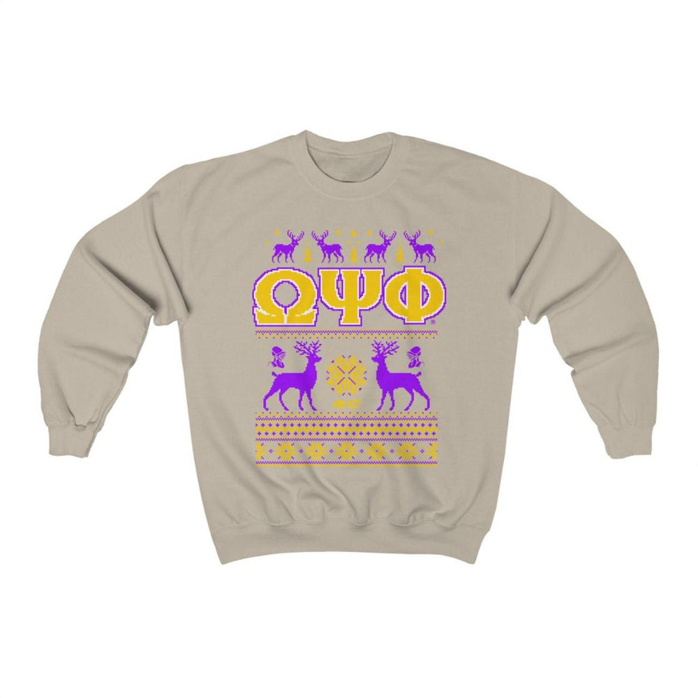 Printify Omega Psi Phi Ugly Christmas Sweater Crewneck Sweatshirts Omega Psi Phi Ugly Christmas Sweater Crewneck Sweatshirts