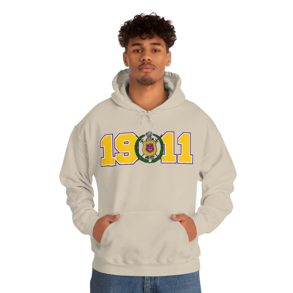 Printify Omega Psi Phi Year Crest Hoodies Omega Psi Phi Year Crest Hoodies
