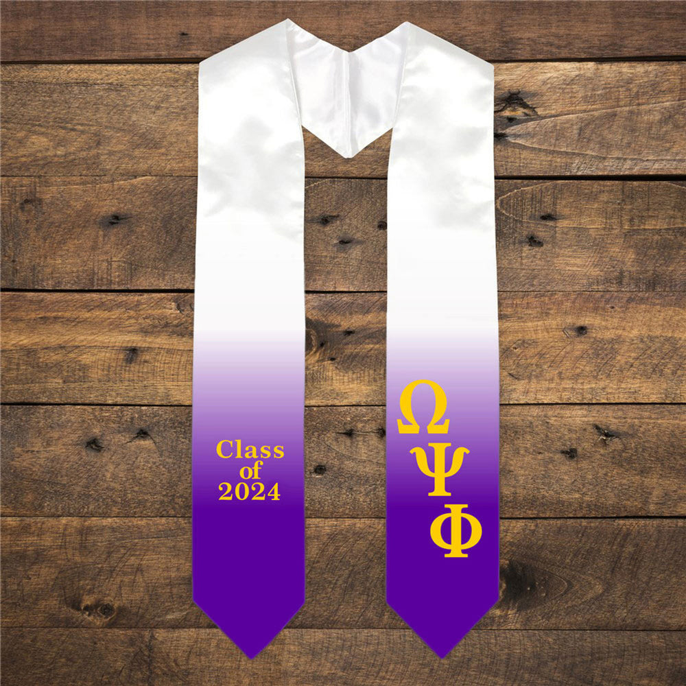 Omega Psi Phi Extra Fancy Classic Greek Graduation Stole Omega Psi Phi Extra Fancy Classic Greek Graduation Stole