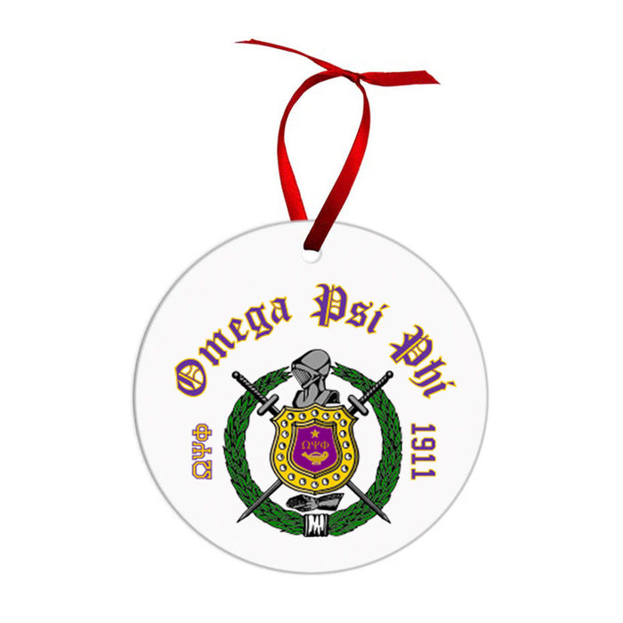Omega Psi Phi Crest & Year Circle Ornaments Omega Psi Phi Crest & Year Circle Ornaments