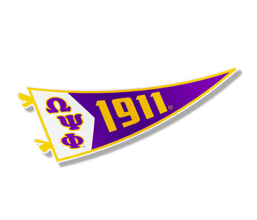 Omega Psi Phi Pennant Sticker Omega Psi Phi Pennant Sticker