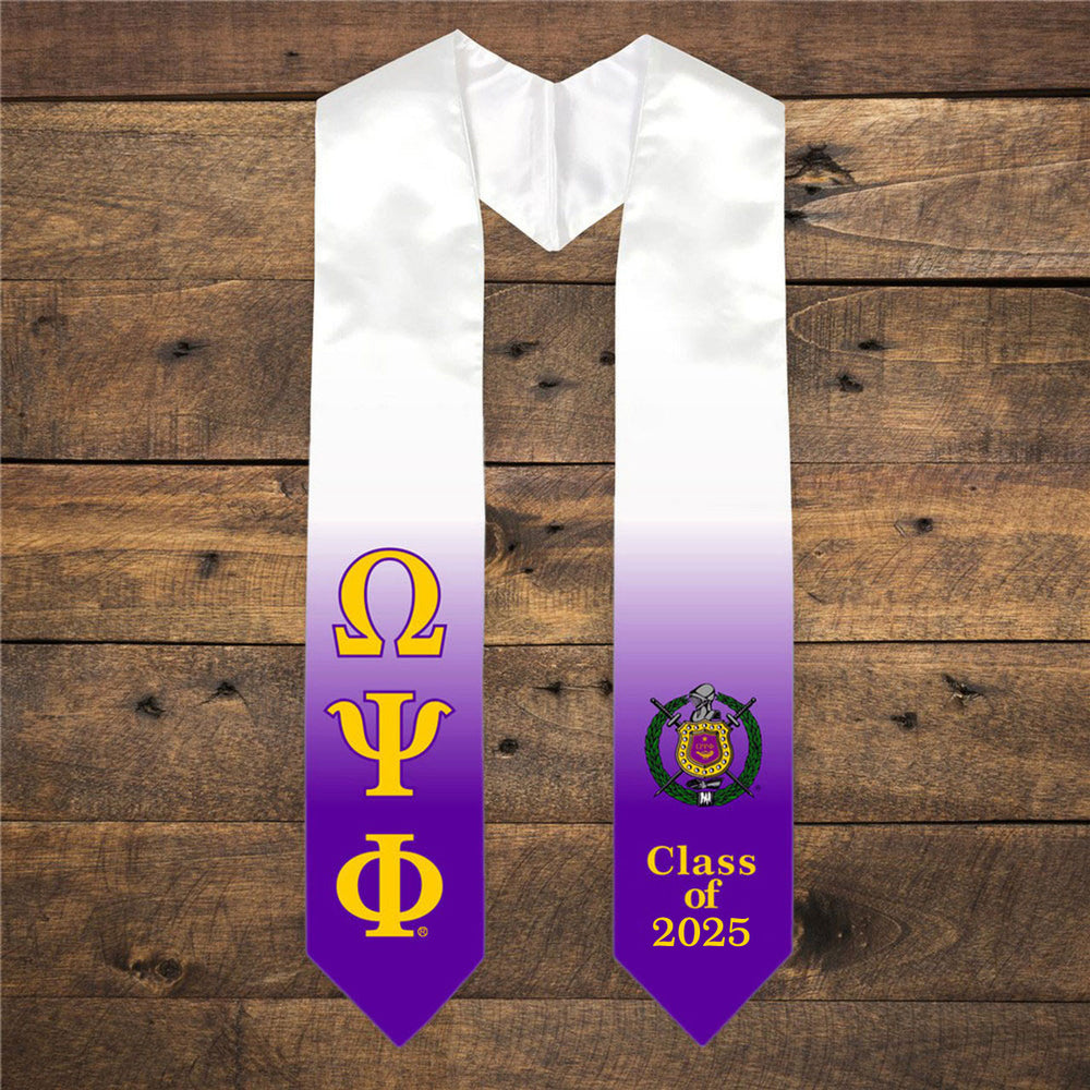 Omega Psi Phi Extra Fancy Greek Class Of Graduation Stole Omega Psi Phi Extra Fancy Greek Class Of  Graduation Stole