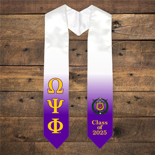 Omega Psi Phi Omega Psi Phi Extra Fancy Greek Class Of  Graduation Stole