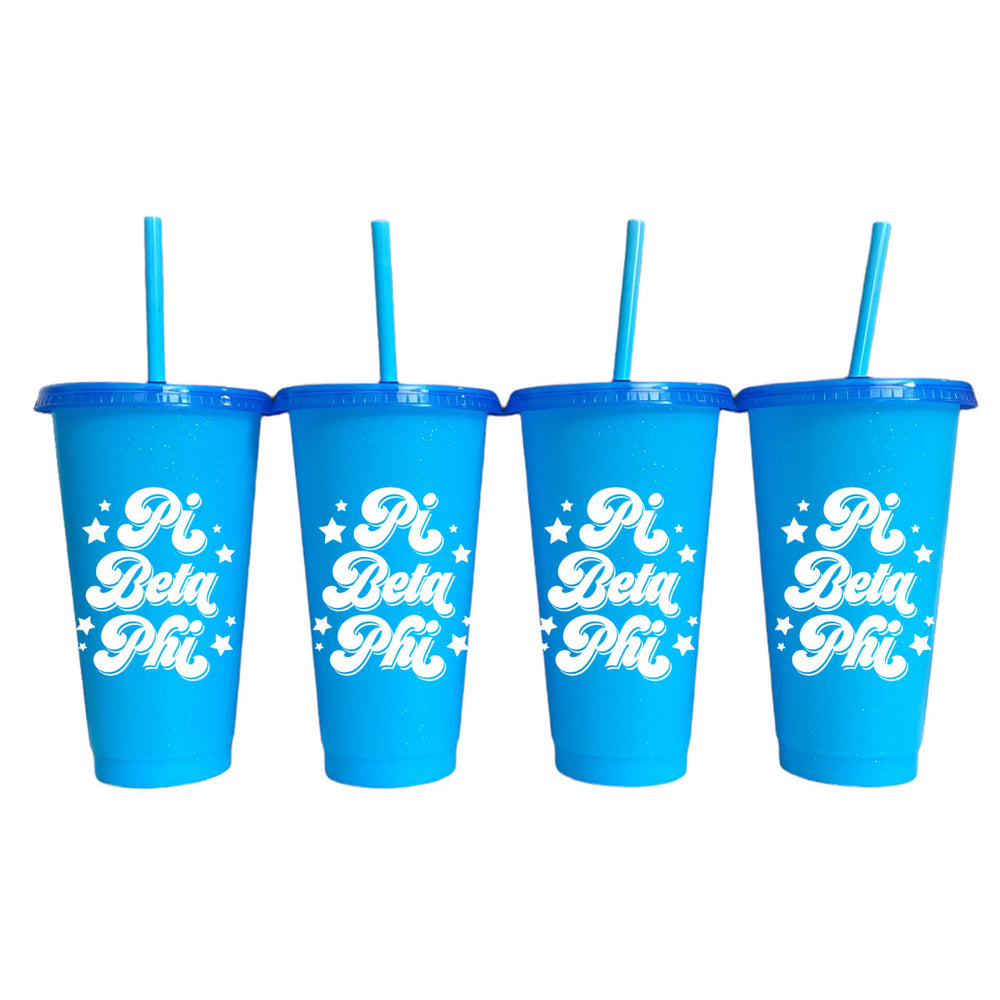 Pi Beta Phi Glitter Color Changing Cup 4 Pack Pi Beta Phi Glitter Color Changing Cup 4-Pack