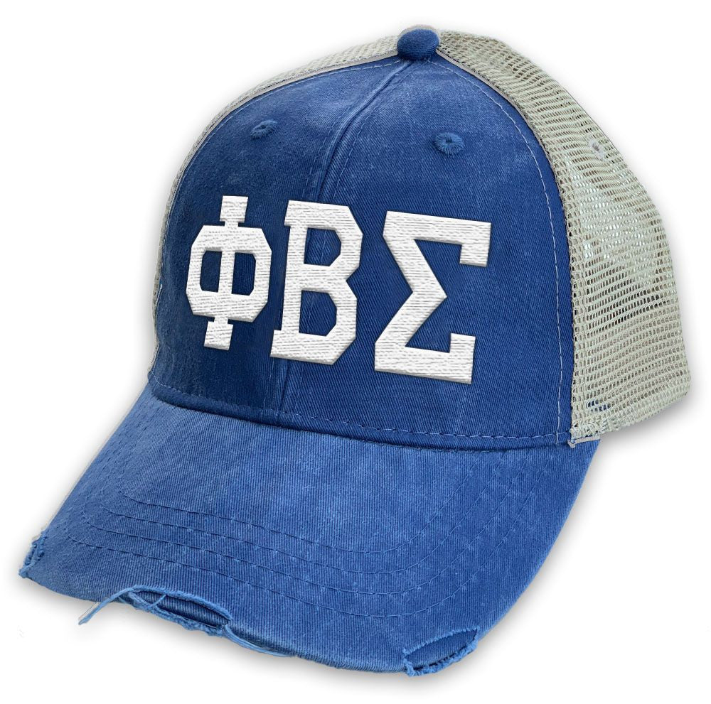 Phi Beta Sigma Distressed Trucker Hat Phi Beta Sigma Distressed Trucker Hat