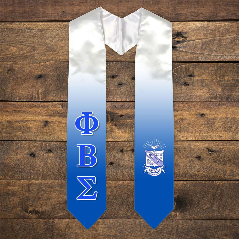 Phi Beta Sigma Extra Fancy Simple Greek Graduation Stole W Crest Phi Beta Sigma Extra Fancy Simple Greek Graduation Stole W Crest