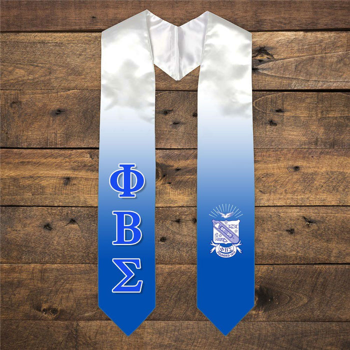 Phi Beta Sigma Extra Fancy Simple Greek Graduation Stole W Crest Phi Beta Sigma Extra Fancy Simple Greek Graduation Stole W Crest