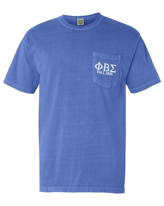 Phi Beta Sigma Greek Letter Comfort Colors Pocket Tee Phi Beta Sigma Greek Letter Comfort Colors Pocket Tee