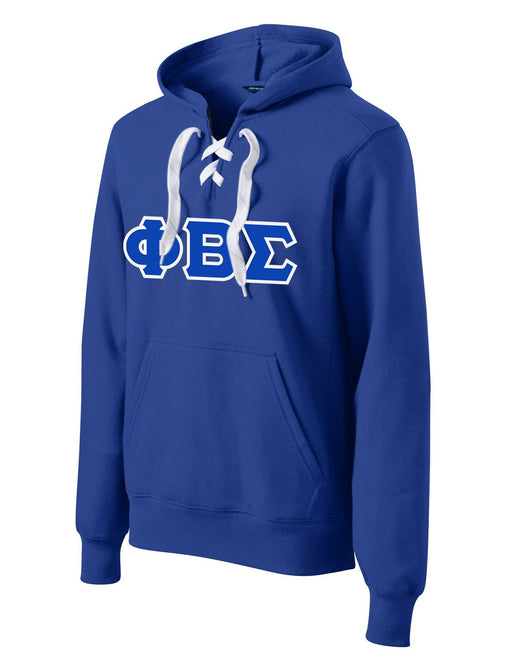 Phi Beta Sigma DISCOUNT-Phi Beta Sigma Lace Up Pullover Hooded Sweatshirt