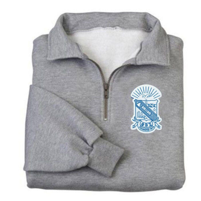 Discount Phi Beta Sigma Emblem 1/4 Zip Pullover DISCOUNT-Phi Beta Sigma Emblem 1/4 Zip Pullover