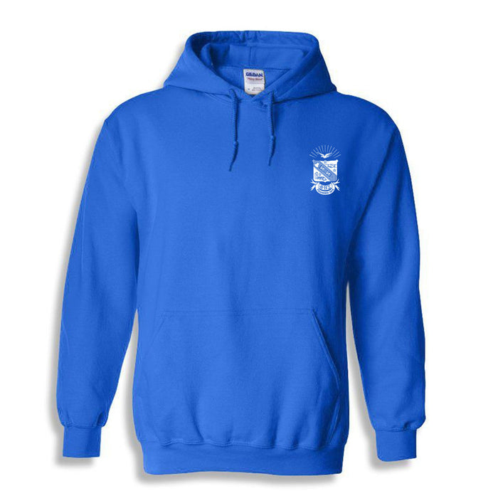 Discount Phi Beta Sigma Crest Shield Emblem Hooded Sweatshirt DISCOUNT-Phi Beta Sigma Crest - Shield Emblem Hooded Sweatshirt
