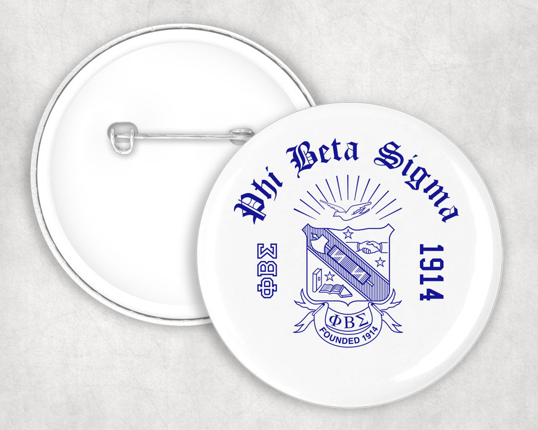 Phi Beta Sigma Classic Crest Button Phi Beta Sigma Classic Crest Button