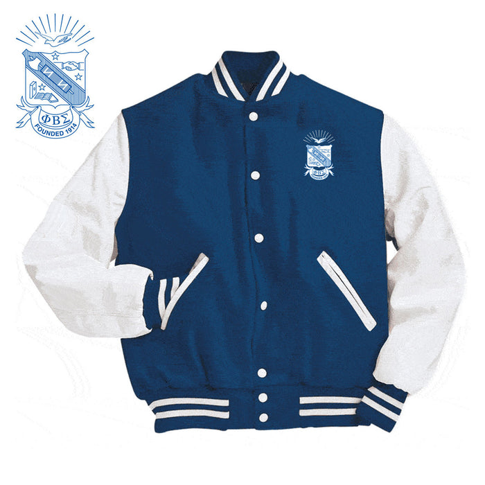 Phi Beta Sigma Varsity Crest Shield Jacket Phi Beta Sigma Varsity Crest - Shield Jacket