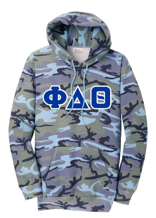 Discount Phi Delta Theta Camo Pullover Hooded Sweatshirt DISCOUNT-Phi Delta Theta Camo Pullover Hooded Sweatshirt