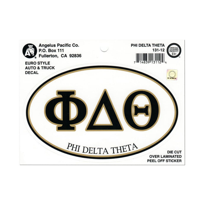 Phi Delta Theta Euro Decal Oval Sticker Phi Delta Theta Euro Decal Oval Sticker