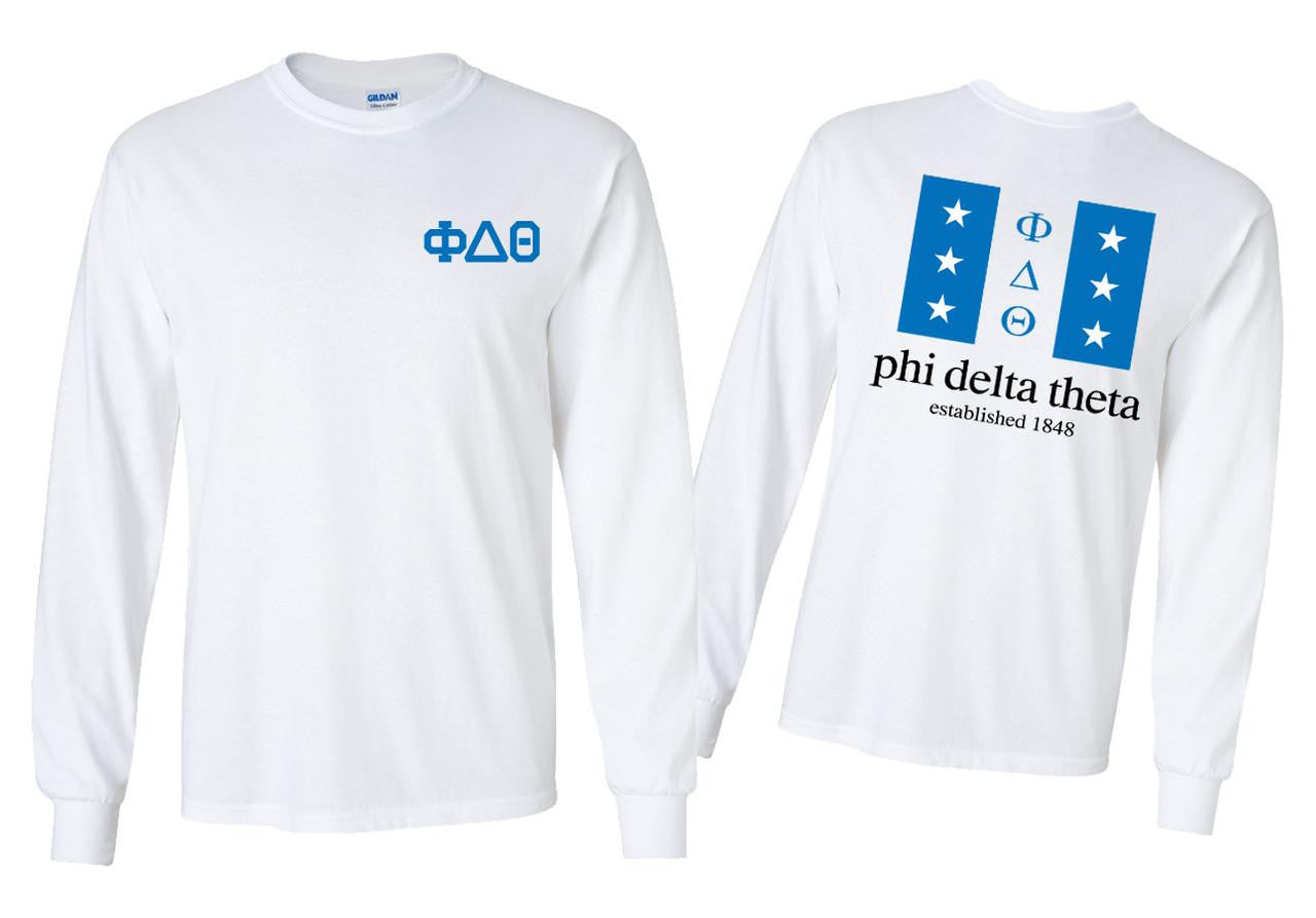 Greekgear Phi Delta Theta Flag Long Sleeve T Shirt Phi Delta Theta Flag Long Sleeve T-Shirt