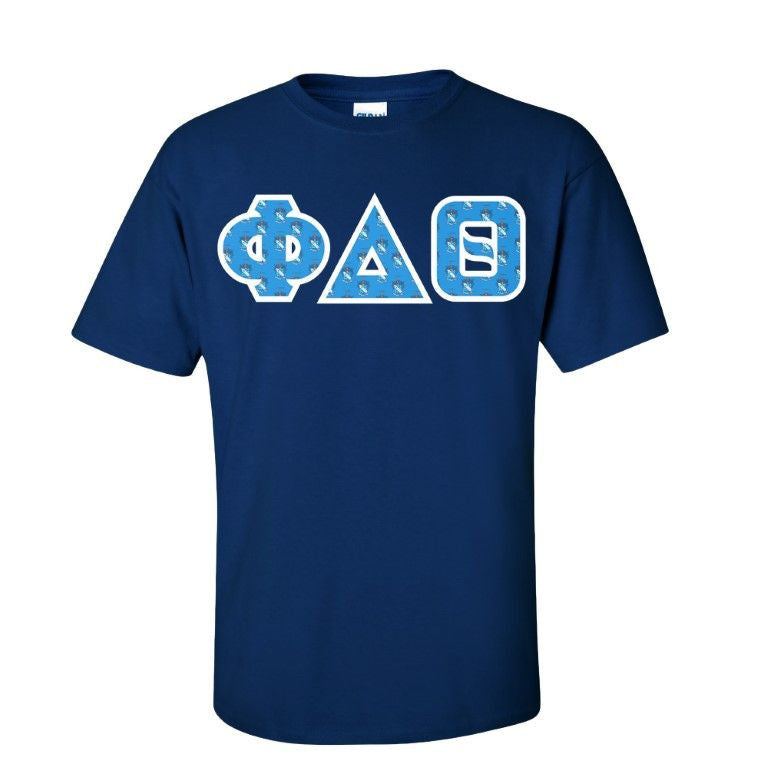Phi Delta Theta Fraternity Crest Shield Twill Letter Tee Phi Delta Theta Fraternity Crest - Shield Twill Letter Tee
