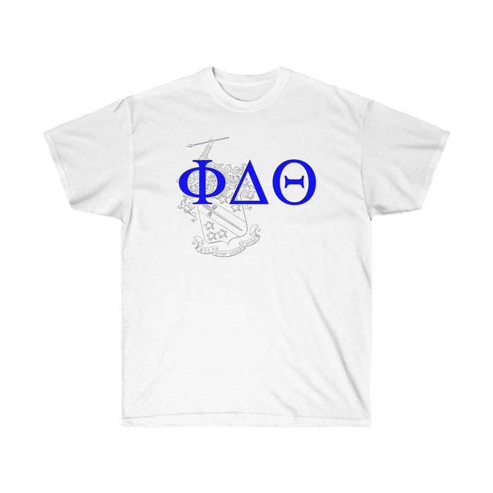 Printify Phi Delta Theta Greek Crest Cotton Tee Phi Delta Theta Greek Crest Cotton Tee