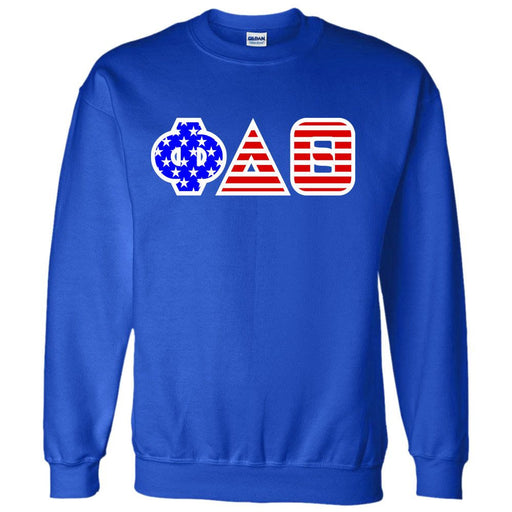 Phi Delta Theta DISCOUNT-Phi Delta Theta Greek Letter American Flag Crewneck