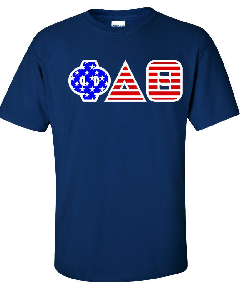 Discount Phi Delta Theta Greek Letter American Flag Tee DISCOUNT-Phi Delta Theta Greek Letter American Flag Tee