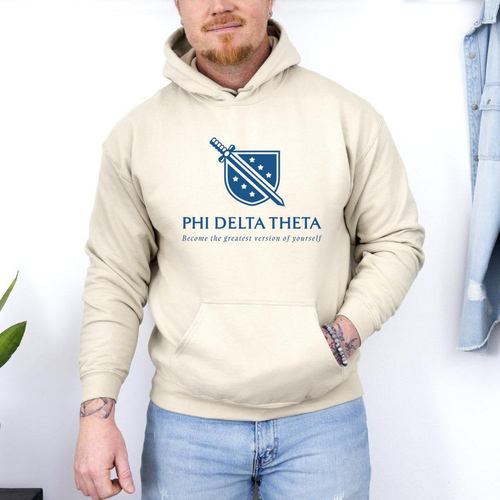 Printify Phi Delta Theta Logo Hooded Sweatshirt Phi Delta Theta Logo Hooded Sweatshirt