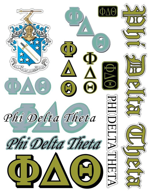 Stickers Decals Phi Delta Theta Multi Greek Decal Sticker Sheet