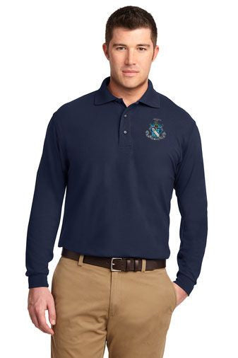 Discount Phi Delta Theta Emblem Long Sleeve Polo DISCOUNT-Phi Delta Theta Emblem Long Sleeve Polo