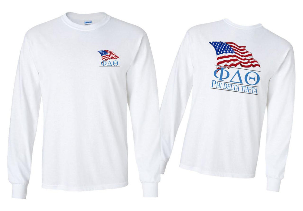Greekgear Phi Delta Theta Patriot Long Sleeve T Shirts Phi Delta Theta Patriot Long Sleeve T-Shirts